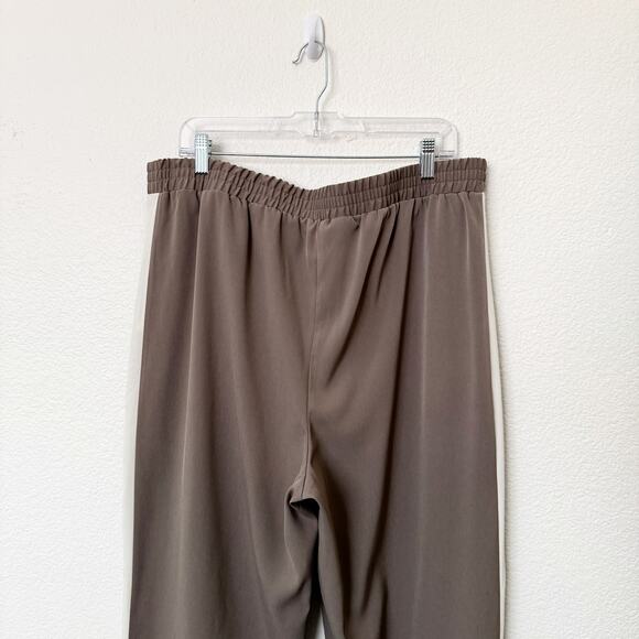 [Primark] Brown White High Rise Side Stripe Wide Leg Pants Elastic Waist Size XL - Picture 4 of 11
